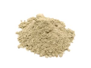 Alfalfa powder isolated on white